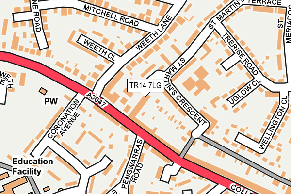 TR14 7LG map - OS OpenMap – Local (Ordnance Survey)