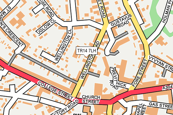 TR14 7LH map - OS OpenMap – Local (Ordnance Survey)