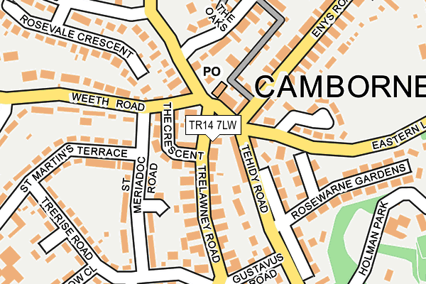 TR14 7LW map - OS OpenMap – Local (Ordnance Survey)