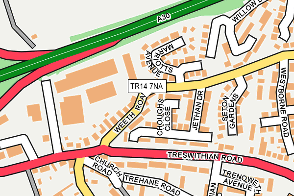 TR14 7NA map - OS OpenMap – Local (Ordnance Survey)