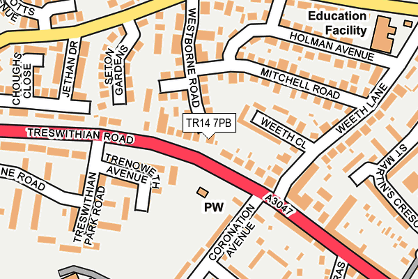 TR14 7PB map - OS OpenMap – Local (Ordnance Survey)