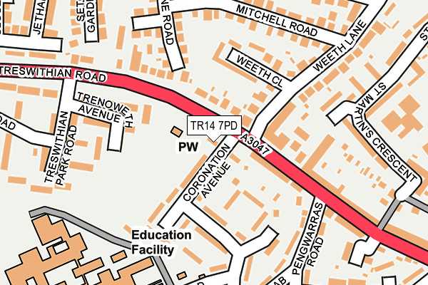 TR14 7PD map - OS OpenMap – Local (Ordnance Survey)