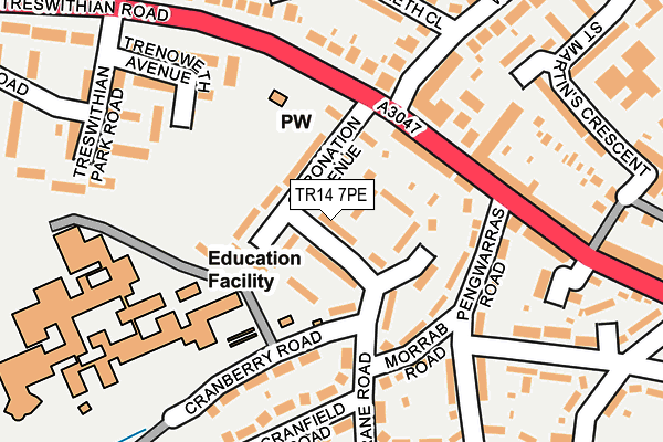 TR14 7PE map - OS OpenMap – Local (Ordnance Survey)