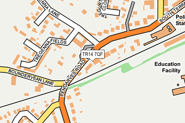 TR14 7QF map - OS OpenMap – Local (Ordnance Survey)