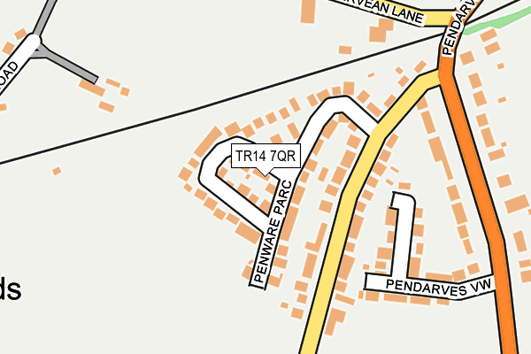 TR14 7QR map - OS OpenMap – Local (Ordnance Survey)