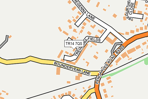 TR14 7QS map - OS OpenMap – Local (Ordnance Survey)