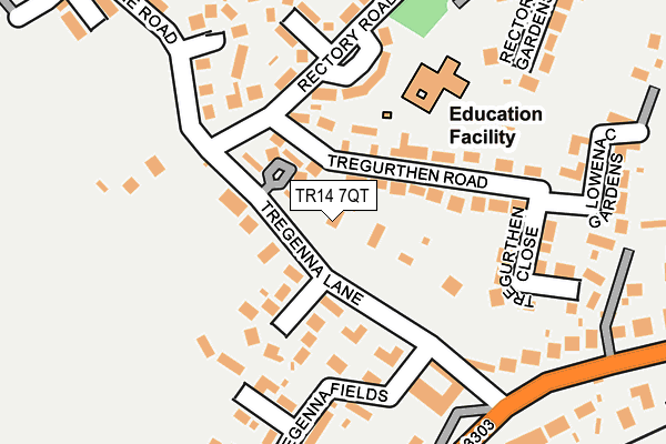 TR14 7QT map - OS OpenMap – Local (Ordnance Survey)