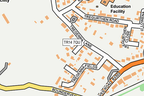 TR14 7QU map - OS OpenMap – Local (Ordnance Survey)