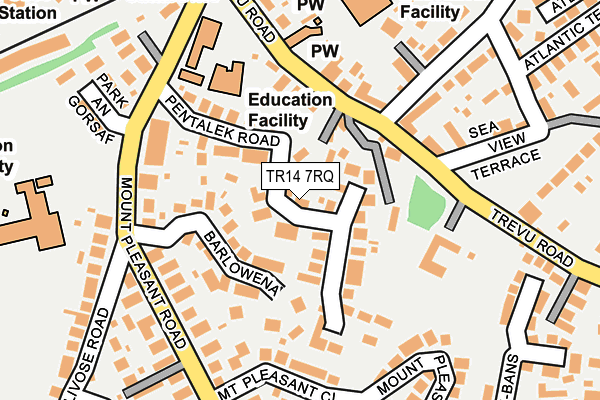 TR14 7RQ map - OS OpenMap – Local (Ordnance Survey)