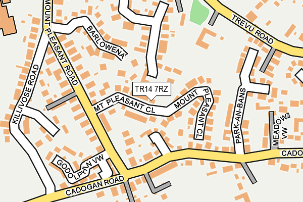 TR14 7RZ map - OS OpenMap – Local (Ordnance Survey)