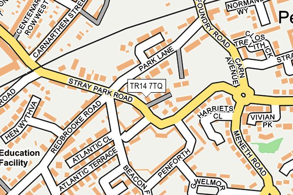 TR14 7TQ map - OS OpenMap – Local (Ordnance Survey)