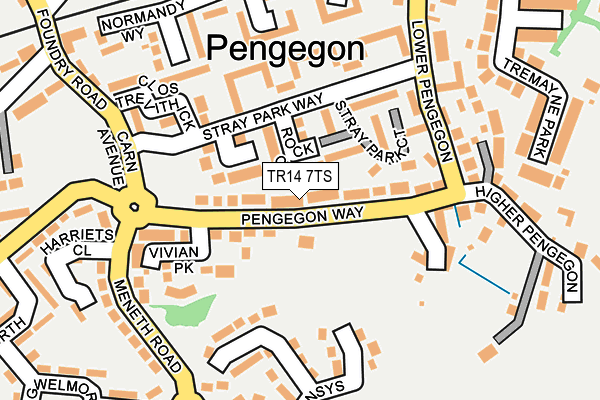 TR14 7TS map - OS OpenMap – Local (Ordnance Survey)