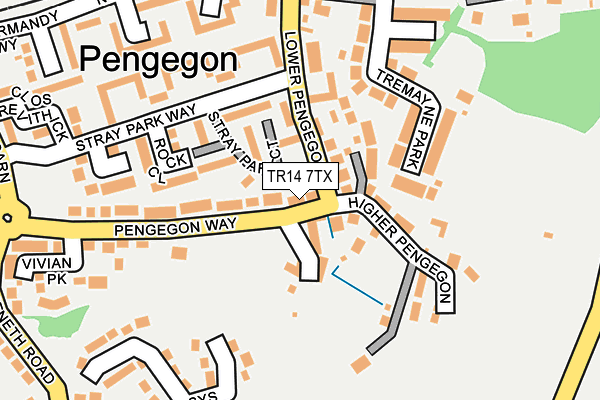 TR14 7TX map - OS OpenMap – Local (Ordnance Survey)
