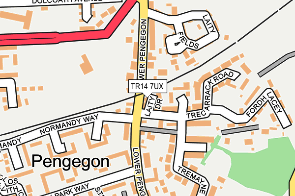 TR14 7UX map - OS OpenMap – Local (Ordnance Survey)