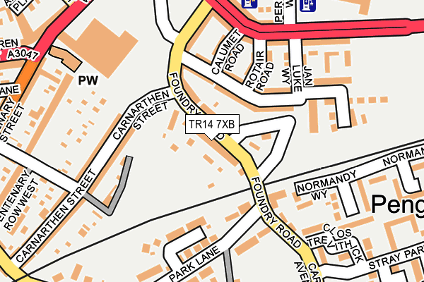 TR14 7XB map - OS OpenMap – Local (Ordnance Survey)