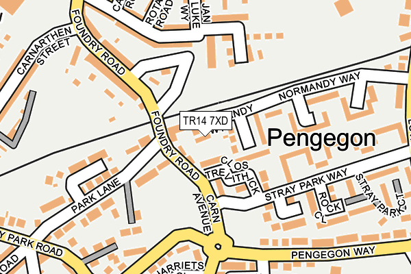 TR14 7XD map - OS OpenMap – Local (Ordnance Survey)