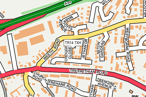 TR14 7XH map - OS OpenMap – Local (Ordnance Survey)