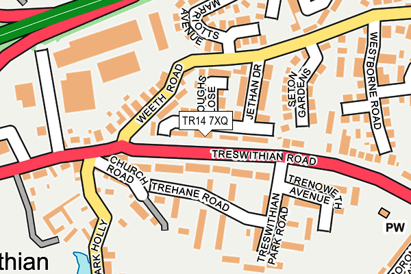 TR14 7XQ map - OS OpenMap – Local (Ordnance Survey)