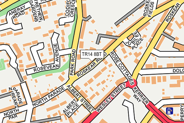 TR14 8BT map - OS OpenMap – Local (Ordnance Survey)