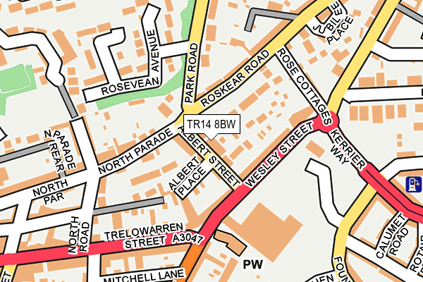 TR14 8BW map - OS OpenMap – Local (Ordnance Survey)
