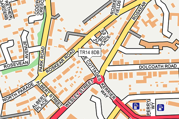 TR14 8DB map - OS OpenMap – Local (Ordnance Survey)