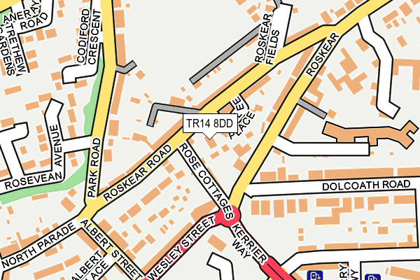 TR14 8DD map - OS OpenMap – Local (Ordnance Survey)