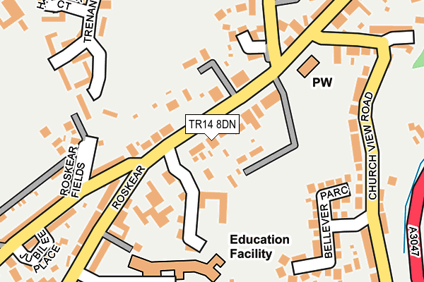 TR14 8DN map - OS OpenMap – Local (Ordnance Survey)