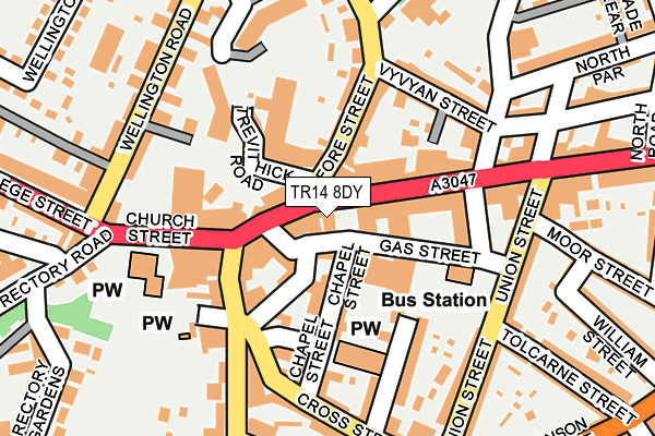 TR14 8DY map - OS OpenMap – Local (Ordnance Survey)