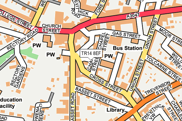 TR14 8EF map - OS OpenMap – Local (Ordnance Survey)