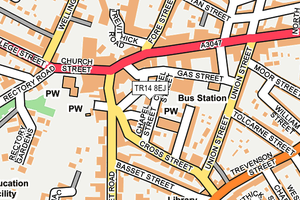 TR14 8EJ map - OS OpenMap – Local (Ordnance Survey)