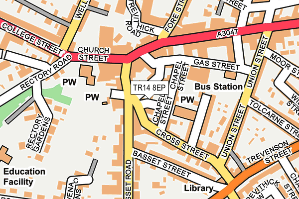 TR14 8EP map - OS OpenMap – Local (Ordnance Survey)