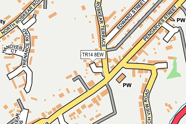 TR14 8EW map - OS OpenMap – Local (Ordnance Survey)