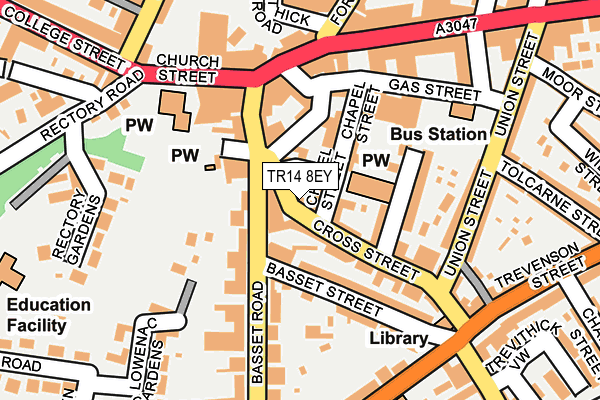 TR14 8EY map - OS OpenMap – Local (Ordnance Survey)