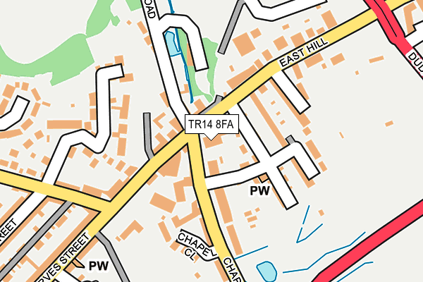 TR14 8FA map - OS OpenMap – Local (Ordnance Survey)
