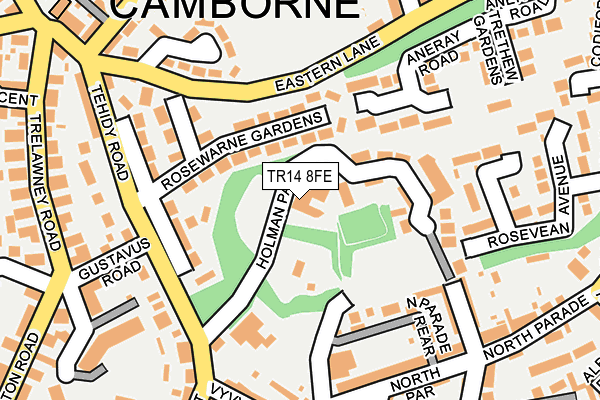 TR14 8FE map - OS OpenMap – Local (Ordnance Survey)