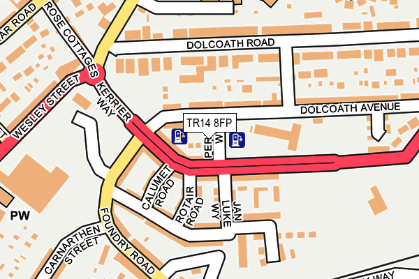 TR14 8FP map - OS OpenMap – Local (Ordnance Survey)