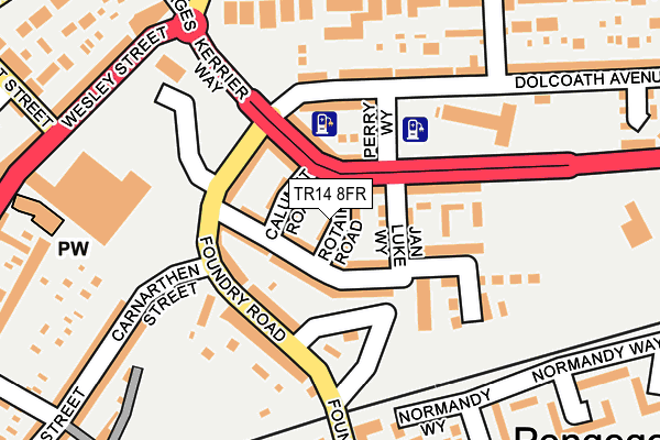 TR14 8FR map - OS OpenMap – Local (Ordnance Survey)