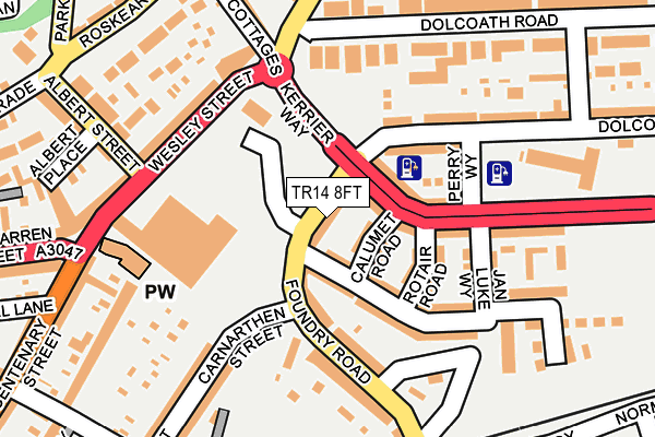 TR14 8FT map - OS OpenMap – Local (Ordnance Survey)