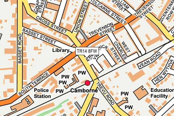 TR14 8FW map - OS OpenMap – Local (Ordnance Survey)