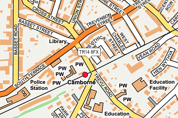 TR14 8FX map - OS OpenMap – Local (Ordnance Survey)