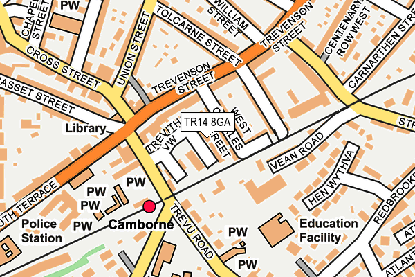 TR14 8GA map - OS OpenMap – Local (Ordnance Survey)
