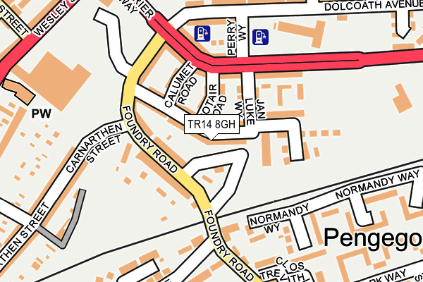 TR14 8GH map - OS OpenMap – Local (Ordnance Survey)