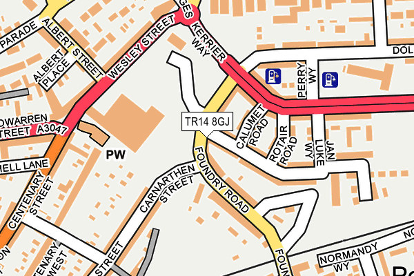 TR14 8GJ map - OS OpenMap – Local (Ordnance Survey)