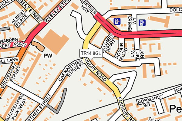 TR14 8GL map - OS OpenMap – Local (Ordnance Survey)