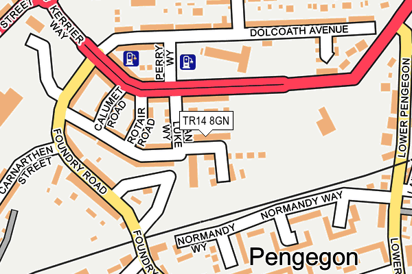 TR14 8GN map - OS OpenMap – Local (Ordnance Survey)