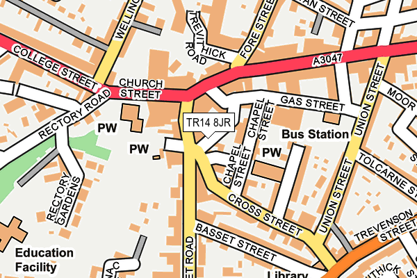 TR14 8JR map - OS OpenMap – Local (Ordnance Survey)