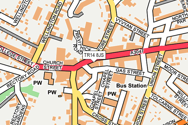 TR14 8JS map - OS OpenMap – Local (Ordnance Survey)