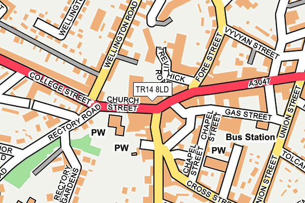 TR14 8LD map - OS OpenMap – Local (Ordnance Survey)