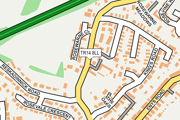 TR14 8LL map - OS OpenMap – Local (Ordnance Survey)