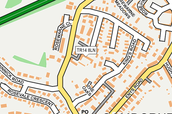 TR14 8LN map - OS OpenMap – Local (Ordnance Survey)